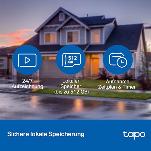 Tapo TP-Link C500 WLAN Überwachungskamera Außen, 360° Sichtbereich, 1080p Auflösung, Bewegungserkennung, Nachtsicht bis zu 30 m, Zwei-Wege-Audio, Kompatibel mit Alexa & Google – Bild 6