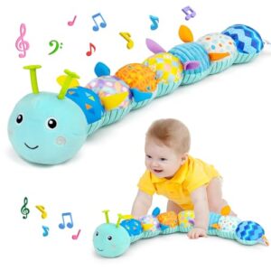 Baby Spielzeug 0 3 6 Monate Raupe Musikspielzeug, Montessori Sensorik SpielzeugBaby Geschenk Jungen mit Lineal Greifling Rassel, Babyspielzeug Neugeborenen Geschenk, Tummy Time Baby Toys