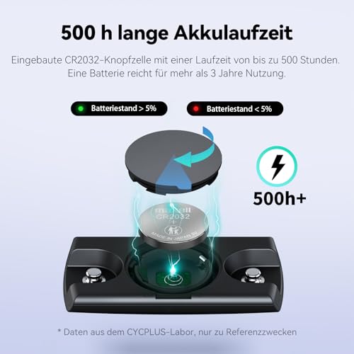 CYCPLUS H2Pro Brustgurt Herzfrequenzmesser, Bluetooth & ANT+ HR-Sensor mit 500h Batterielaufzeit, IPX7 Wasserdicht & Staubdicht, Kompatibel mit Strava/CYCPLUS Fit App – Bild 4