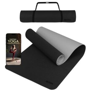 ALPIDEX Yogamatte rutschfest 190 x 61 x 0.6 cm | 190 x 90 x 0.6 cm E-Book Phthalatfreie Fitness TPE Matte Gymnastik Turnen Pilates Sport Yoga Trainingsmatte
