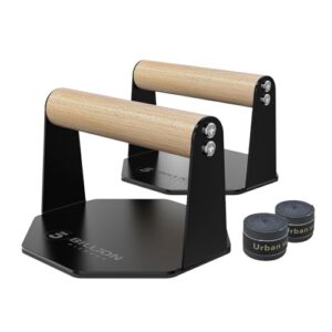 5BILLION Liegestützgriffe Push Up Bars Stand – Home Gym Übung Trainieren Ausbildung – Gut für Deine Muskel-Ups & Klimmzüge – Schaumgriff (schwarz) (Eisen + Holz)