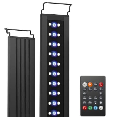 NICREW C10 24/7 LED Aquarium Beleuchtung für Pflanzen, 120-150 cm, 36W, Vollspektrum Aquarium Lampe mit Timer, Helligkeit einstellbar