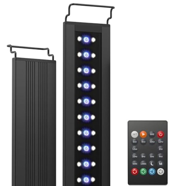 NICREW C10 24/7 LED Aquarium Beleuchtung für Pflanzen, 120-150 cm, 36W, Vollspektrum Aquarium Lampe mit Timer, Helligkeit einstellbar
