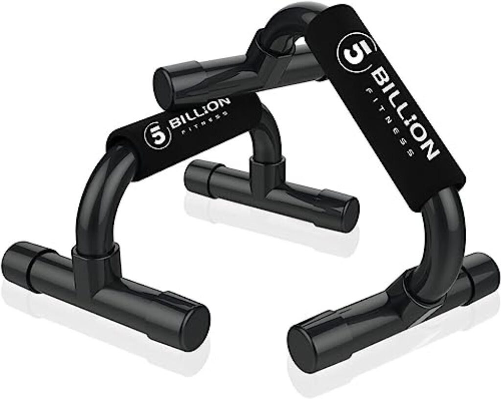 5BILLION Liegestützgriffe Push Up Bars Stand – Home Gym Übung Trainieren Ausbildung – Gut für Deine Muskel-Ups & Klimmzüge – Schaumgriff (schwarz)