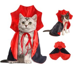 XIMISHOP Halloween Katzen Kleidung Umhang Kostüm Katze und Hund Cosplay Vampir Zubehör Halloween Teufel Cape Mantel Kostüm Für Haustier