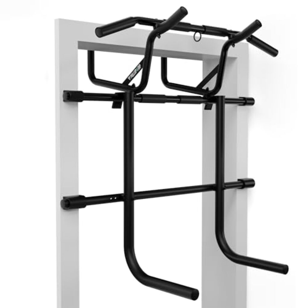 PULLUP & DIP Klimmzugstange für Türrahmen zum Einhängen ohne Schrauben und kein Abrutschen, Profi Türreck, Pull-up Bar mit gepolsterten Griffen