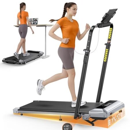 TOPUTURE Laufband für Zuhause mit 12% Steigung, 12km/h Klappbar Laufband mit 1150MM Einziehbares Steigrohr, 6 in 1 Walking Pad, 95°/105° Drehbarer Steigrohr, 2.5HP Leiser Motor, Fernbedienung und App