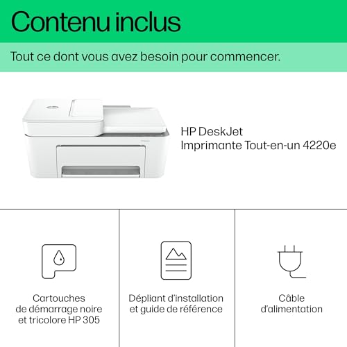 HP DeskJet 4220e Multifunktionsdrucker, 3 Monate gratis drucken Instant Ink inklusive, Drucker, Kopierer, Scanner, Mobiler Faxversand, WLAN, Automatische Dokumentenzuführung, Weiß – Bild 5