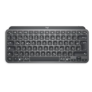 Logitech MX Keys Mini Kabellose Tastatur, Kompakt, Bluetooth, Hintergrundbeleuchtung, USB-C, Kompatibel mit Apple macOS, iOS, Windows, Linux, Android, Metallgehäuse – Dunkelgrau