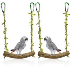 2 Stück Holzschaukel Für Papageien, Vogelspielzeug Wellensittich, Vogelkäfig Zubehör, Natürliches Spielzeug Für Vögel, Langlebig Und Sicher