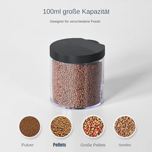 Automatic Fish Feeder for Aquarium - Timer 100ml Smart | Large Capacity Fish Automatic Feeder for Small Tank, Turtle, Shrimp, Home, Apartment, Office, Travel, Vacation, Weekend Feeding Convenience – Bild 6