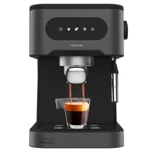 Cecotec Espressomaschine Power Espresso 20 Coldbrew. Espresso und Cappuccino, Kaltkaffee, 20 Bar Druck, schwenkbarer Dampfauslauf Professionelle Qualität zu Hause, Schwarz