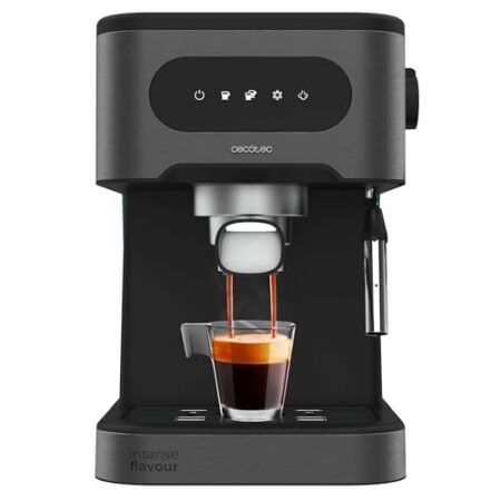 Cecotec Espressomaschine Power Espresso 20 Coldbrew. Espresso und Cappuccino, Kaltkaffee, 20 Bar Druck, schwenkbarer Dampfauslauf Professionelle Qualität zu Hause, Schwarz