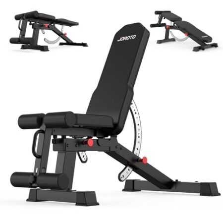 JOROTO MD65 Hantelbank Verstellbar, Multifunktions Hantelbänke für Zuhause, Trainingsbank mit Max Belastung 800KG, 9-Fach Verstellbarer Rückenlehne und 3-Fach Verstellbarer Sitzfläche Fitnessbank