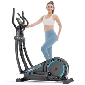 THERUN Crosstrainer für zuhause, Ultraleise Magnetisch Ellipsentrainer mit 38cm Schrittlänge, 16 Widerstandsstufen, bis 150kg