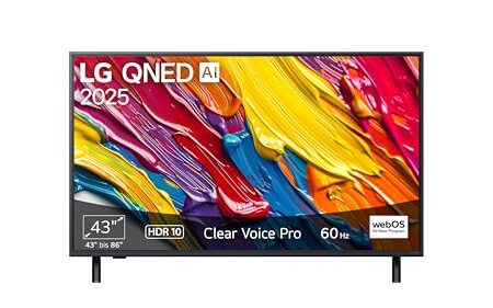 LG 43QNED82A6B TV 43 Zoll (109 cm) 4K QNED AI TV (α7 Gen8 4K AI Prozessor, webOS 25, 60Hz) [Modelljahr 2025] - Produktbild