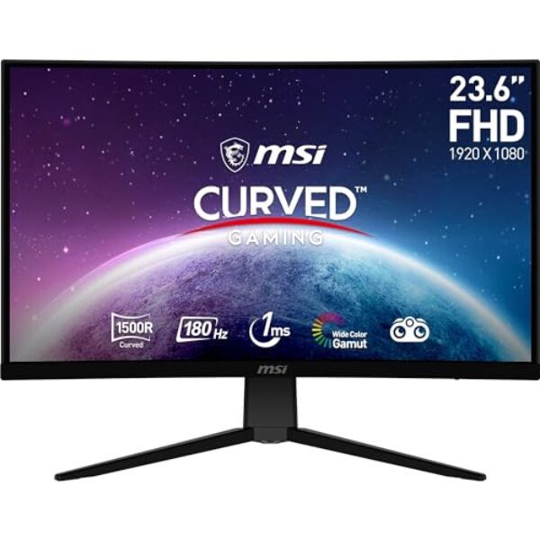 MSI G2422C 23,6 Zoll FHD Curved Gaming Monitor – 1500R 1920 x 1080 VA Panel, 180Hz / 1ms, Adaptive Sync – DP 1.2a, HDMI 2.0b CEC