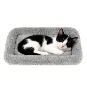 PETLESO Katzenbett Ultraweiche Katzensofa rutschfeste Unterseite Katzenkissen flauschig für Katze/Hasen(Grau), 38CM x 26CM