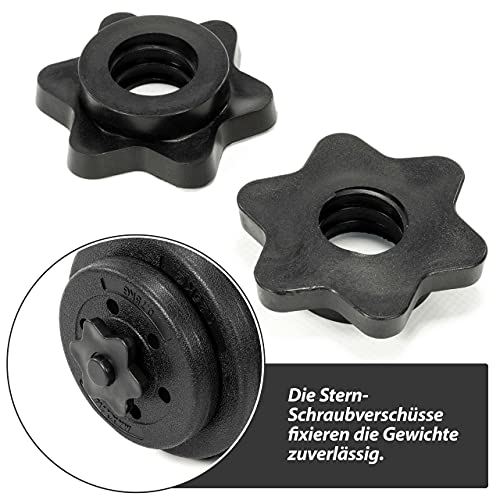 MAXXIVA Kurzhantel Set Zement Sternverschluss schwarz 2x10kg 2x15kg 2x20kg – Bild 4