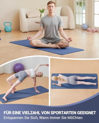 Good Nite Yogamatten Für Frauen Rutschfeste Strukturierte Oberflächen Gymnastikmatte Yoga Matte Dicke 6 mm 10 mm Mit Tragegurt Tpe-Übungsmatte Für Yoga Pilates Gymnastik (183X61cm) – Bild 6