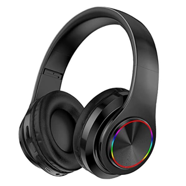 DURNYDT Bluetooth Kopfhörer Over Ear, 12 Stunden Spielzeit Kopfhörer Kabellos mit, HiFi-Stereo Faltbares Bluetooth 5.0 Wireless Headphones für Reisen/Büro/Handy/PC