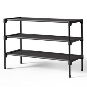 Kitsure Schuhregal für den Eingangsbereich – Stabiler & langlebiger Schuhschrank für den Schrank, platzsparendes schuhablage, 63 x 30 x 36 cm, Black