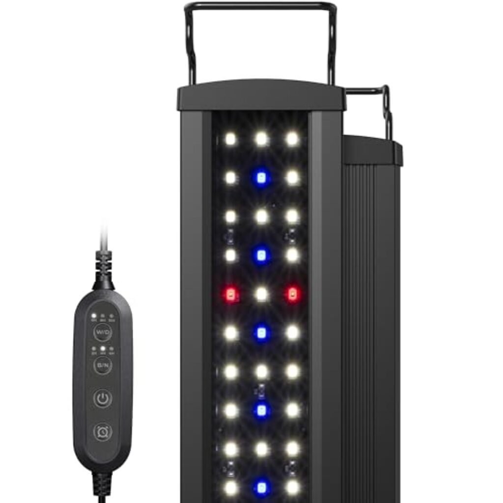 NICREW SlimLED Plants Aquarium Beleuchtung, volles Spectrum Aquarium Lampe mit Timer für Wasserpflanzen und Süßwasser-Becken, 28-42 cm, 9W