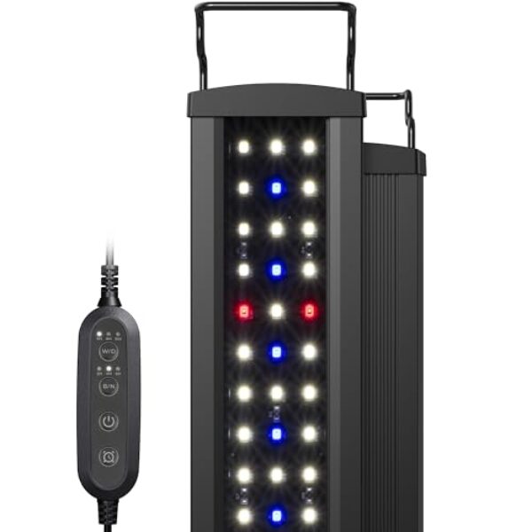 NICREW SlimLED Plants Aquarium Beleuchtung, volles Spectrum Aquarium Lampe mit Timer für Wasserpflanzen und Süßwasser-Becken, 28-42 cm, 9W