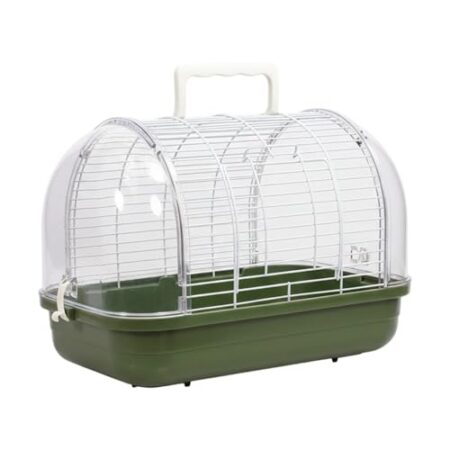 Bird Carrier – Travel Carry Case with Standing Perch and Transparent Window | Portable Bird Cage for Parakeet Canary Cockatiel Conure Bearded Dragon Indoor Outdoor Transport