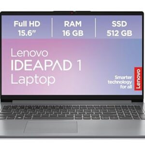 Lenovo IdeaPad 1 Laptop | 15.6″ Full HD Display | AMD Ryzen 5 7520U | AMD Radeon Grafik | 16GB RAM | 512GB SSD | Win11 | QWERTZ | Cloud Grau | 3 Monate Premium Care