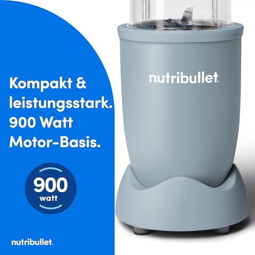 Nutribullet Pro 900 Smoothie Maker, Multifunktions-, Obst- & Gemüsemixer, kompaktes Design, einfache Bedienung, schnelle Reinigung, optimale Nährstoffextraktion, 900W, Mineral Blaugrau (NB904MASL) – Bild 4