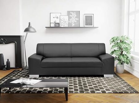 DOMO. collection Sofa Alisson, 3er Couch, 3-Sitzer, 3er Garnitur, Polstergarnitur 199 x 83 x 75 cm (BxTxH), in schwarz