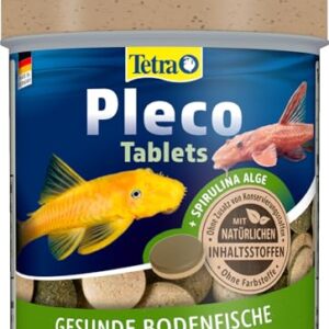 Tetra Pleco Tablets – Nährstoffreiches Fischfutter für alle pflanzenfressenden Bodenfische (z.B. Welse), 275 Tabletten Dose