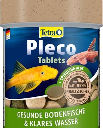Tetra Pleco Tablets – Nährstoffreiches Fischfutter für alle pflanzenfressenden Bodenfische (z.B. Welse), 275 Tabletten Dose - Produktbild