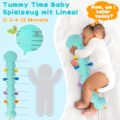 Baby Spielzeug 0 3 6 Monate Raupe Musikspielzeug, Montessori Sensorik SpielzeugBaby Geschenk Jungen mit Lineal Greifling Rassel, Babyspielzeug Neugeborenen Geschenk, Tummy Time Baby Toys – Bild 5