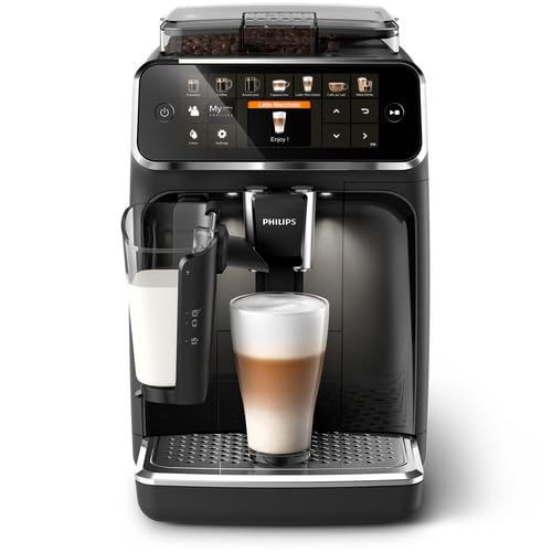 Philips Kaffeevollautomat der Serie 5400 – Espressomaschine für 12 Getränke, schnell reinigendes LatteGo System, intuitives TFT-Display, anpassbare Kaffeeeinstellungen (EP5441/50)