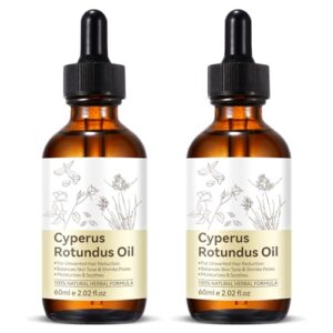 Cyprus Rotundus Oil for Hair Removal 2pcs – Reducing Body Hair Growth | 100% Pure Cyperus Rotundus Essential Oil for Smooth Skin & Hair Removal, 60ml