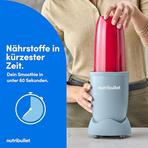 Nutribullet Pro 900 Smoothie Maker, Multifunktions-, Obst- & Gemüsemixer, kompaktes Design, einfache Bedienung, schnelle Reinigung, optimale Nährstoffextraktion, 900W, Mineral Blaugrau (NB904MASL) – Bild 5