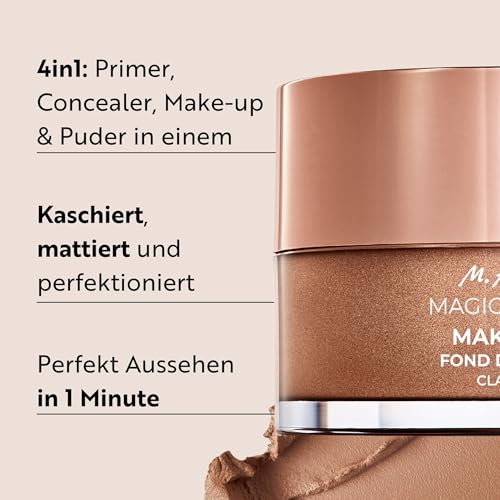 M. Asam Magic Finish Make Up Mousse Classic (30ml), 4-in-1 Primer, Make up, Puder & Concealer, Kaschiert, Gleicht aus, Verschönert & Perfektioniert - Für helle bis mittlere Haut, Vegan – Bild 3