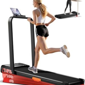 Laufband für Zuhause klappbar, Laufband mit Steigung für Zuhause 15%, Walking Pad mit Steigung max. Belastung 136 kg