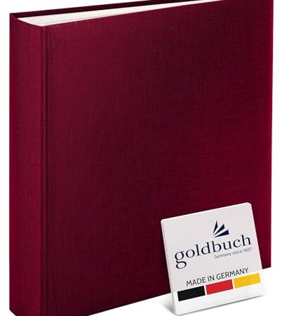 goldbuch 31807 Fotoalbum Summertime Trend, 30 x 31 cm, Fotobuch mit 100 weiße Seiten & Pergamin Trennblättern, Foto Album aus Leinen, Erinnerungsalbum, Brombeere