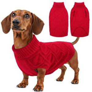 KONVINIT Hundepullover Grosse Hunde Winter Warm Hundepulli Dog Sweater mit Rollkragen für Mittelgroße Labrador,Französische Bulldogge