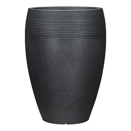 Scheurich Lineo High, Hochgefäß aus Kunststoff, Schwarz-Granit, 39,2 cm Durchmesser, 54 cm hoch, 15 l Vol. - Produktbild