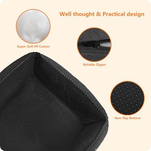 HMTOPE Hundebett, Hundesofa, Hundematte aus Cord, S/M/L, rutschfest, Abnehmbar und Waschbar, Weich und Atmungsaktiv, Dunkelgrau, 90 x 75 x 25 cm – Bild 6