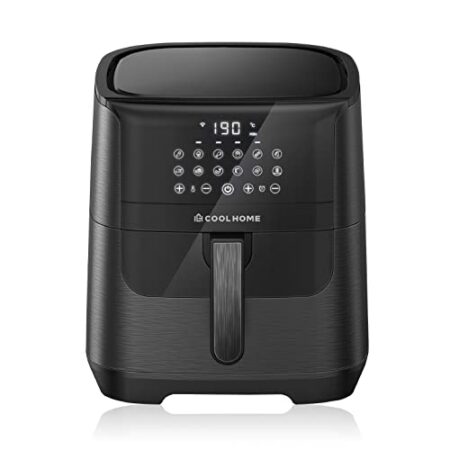 CoolHome AF23 Airfryer XXL Deluxe - 6,5 Liter - Heißluftfritteuse mit Keramikbeschichtung - schwarz
