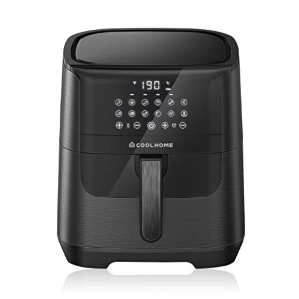CoolHome AF23 Airfryer XXL Deluxe – 6,5 Liter – Heißluftfritteuse mit Keramikbeschichtung – schwarz