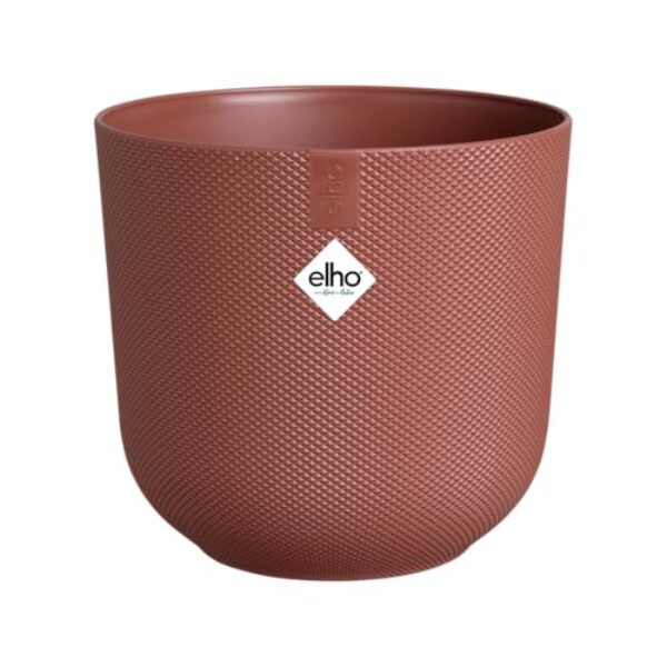 elho Jazz Round 19 cm blumentopf – Pflanzentopf für den Innenbereich – 100% recycelter Kunststoff – Einzigartige Struktur – Rot/Toskanisches Rot