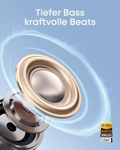 soundcore C50i by Anker, Open-Ear Kopfhörer, Clip-On Earbuds, Ultra-bequem, Open-Ring Design, 12mm Treiber für kraftvollen Bass, klare Anrufe mit KI, KI-Echtzeit-Übersetzung, fester Halt, Hi-Res, IP55 – Bild 5