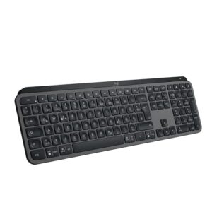 Logitech MX Keys S kabellose Tastatur, Low Profile, Fluid Quiet Typing, Programmable Keys, Backlighting, Bluetooth, USB C Rechargeable, für Windows PC, Linux, Chrome, Mac, Deutsches QWERTZ – Grau