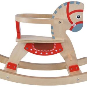 Bandits & Angels Schaukelpferd mit abnehmbarem Steigbügel ab 1 Jahr – Sitzhöhe 28 cm – Schaukelpferd aus Holz – für Jungen und Mädchen – Schaukeltier